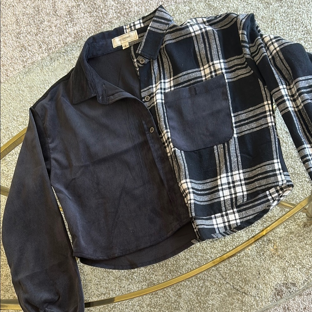 Cropped shirt blue